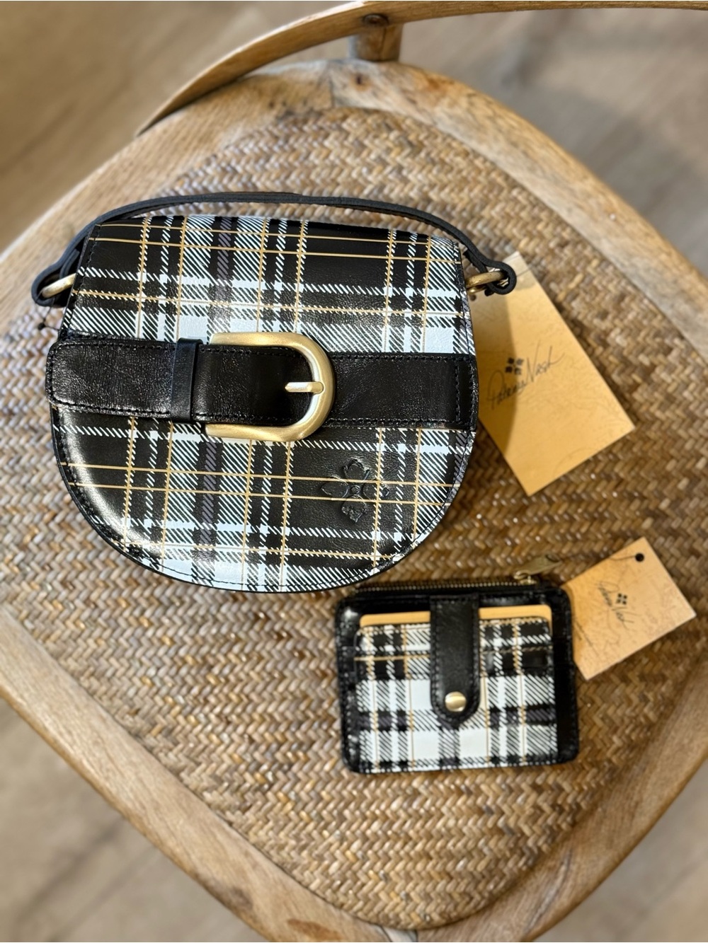 Patricia Nash Annfield Crossbody Bag Cassis Wallet Set Plaid - Picture 9 of 10